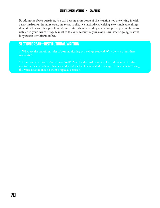 Open Technical Writing - New Page